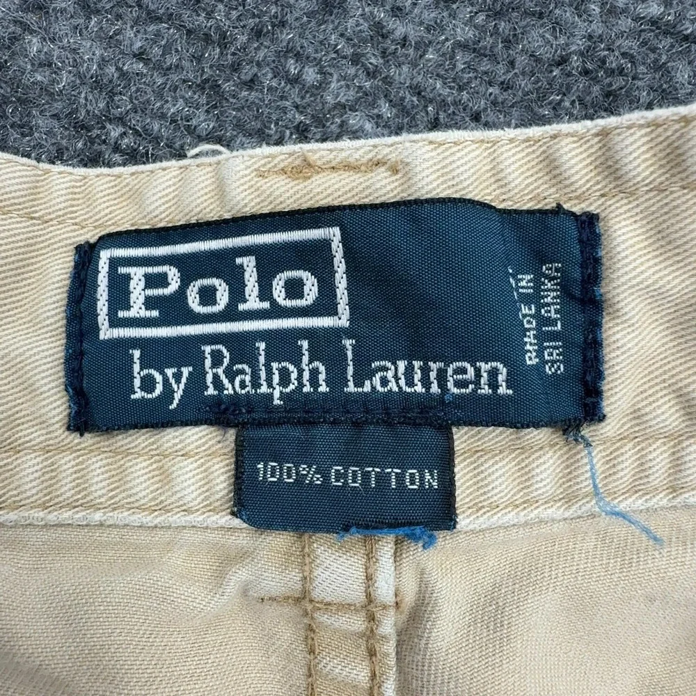 Polo Ralph Lauren Cargo Shorts Mens 36 Tan Cotton Distressed Gorpcore Utility